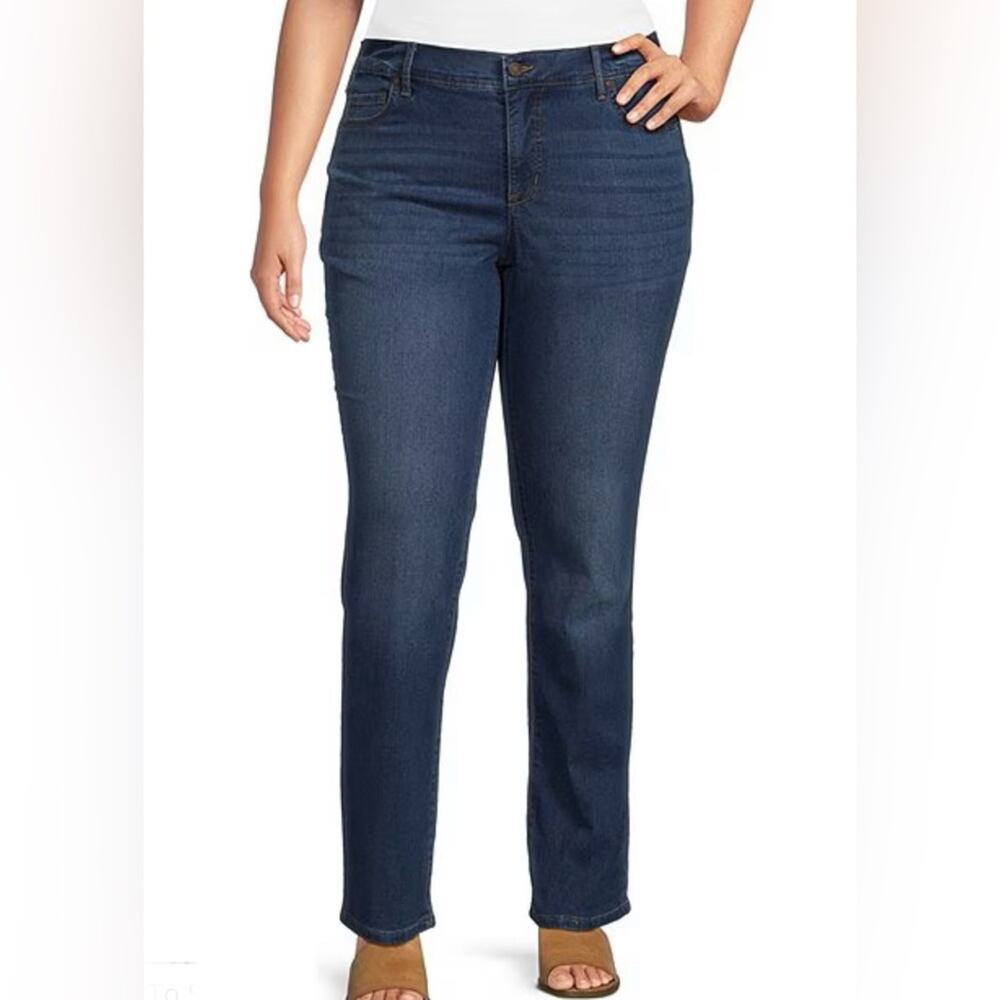 Women's Code Bleu Chelsea High Rise Denim Wash Straight Leg Jeans Size 22W